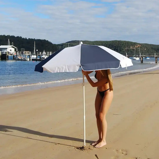 Compact Compact Marine Stripe Umbrelă Pliabilă De Plajă Diametru 1.7m