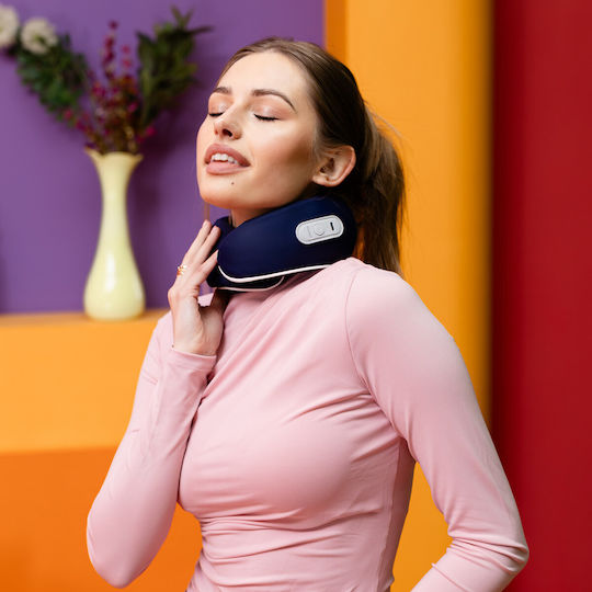 innoGio Massage Device for the Neck with Vibration and Heating Function Blue