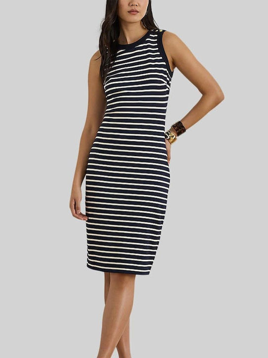 Summer Dress White/Navy Blue