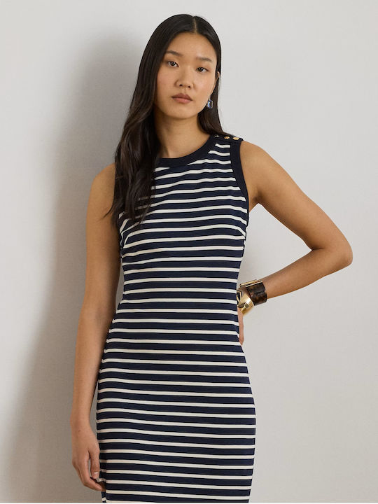Summer Dress White/Navy Blue