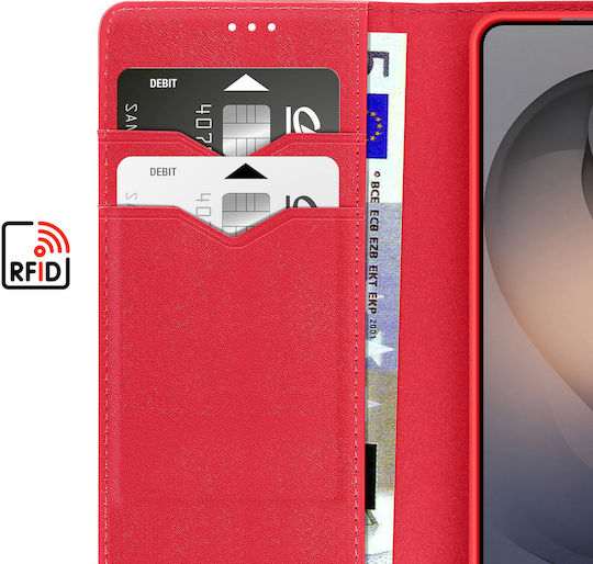 Dux Ducis Brieftasche Hülle Galaxy S26 Ultra Qi Kabelloses Laden Kompatibel Rote