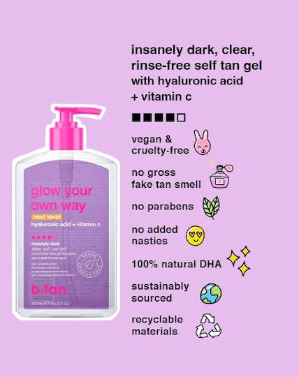 B.Tan Glow Your Own Way Next Level Self Tanning Gel Σώματος Ultra Dark 473ml