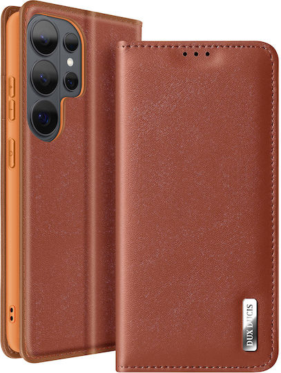 Dux Ducis Anti-rfid Wallet Case Galaxy S26 Ultra Qi Wireless Charging Compatible Brown