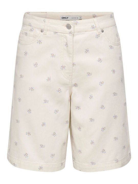 Damen Bermudas Leinen Egret Flower