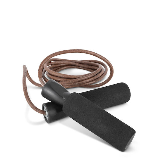 AMILA Leather Jump Rope with Ball Bearings Brown 2.75m
