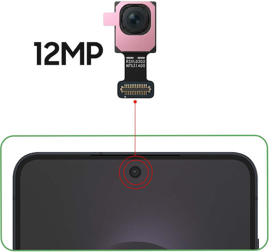 Clappio Замяна 12MP Предна Камера Galaxy S25 Edge Черна