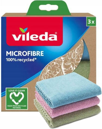 Vileda 100% Recycled Microfiber Cloths 3 Pcs