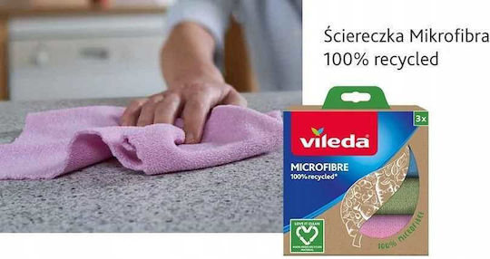 Vileda 100% Recycled Microfiber Cloths 3 Pcs