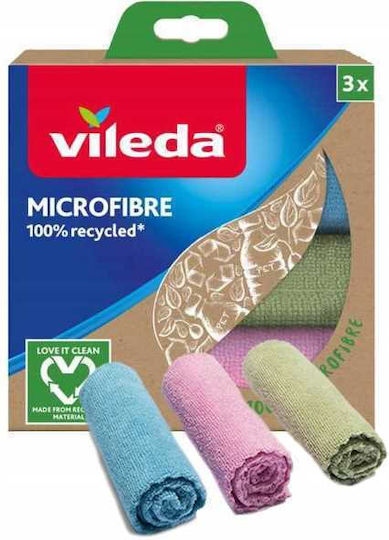 Vileda 100% Recycled Microfiber Cloths 3 Pcs
