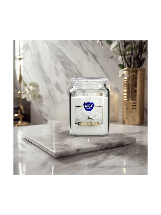Aura Glass Aromatic Candle In Jar With Cinnamon Scent