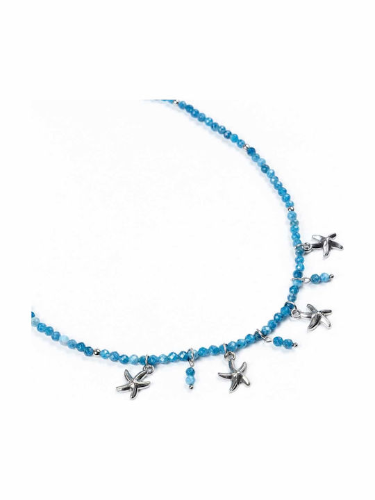 Cuoro Halskette mit Stern Design Blau