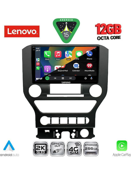 Lenovo Car Audio System for Ford Mustang 2015-2020 Bluetooth USB WiFi GPS Apple CarPlay Android Auto with 9" Touch Screen