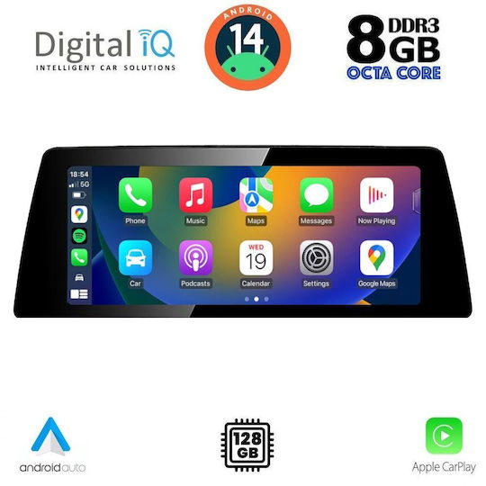 Digital IQ Car Audio System for BMW Series 5 (F10) / Series 5 (F11) 2011-2013 (Bluetooth/USB/WiFi/GPS/Apple CarPlay/Android Auto) with 10.25" Touch Screen