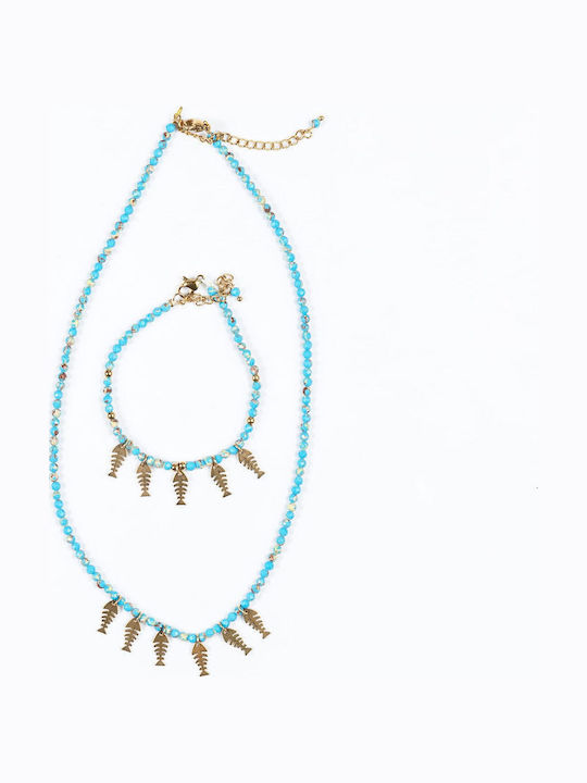 Cuoro Light Blue Necklace