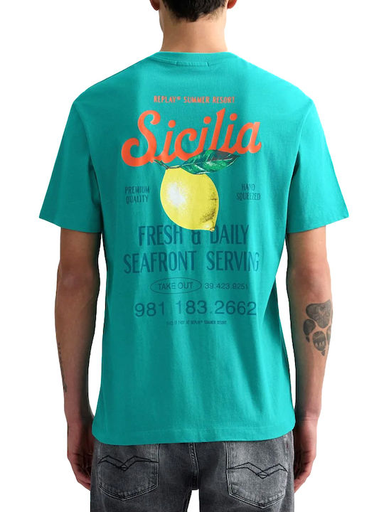 Replay T-shirt Orange-Green
