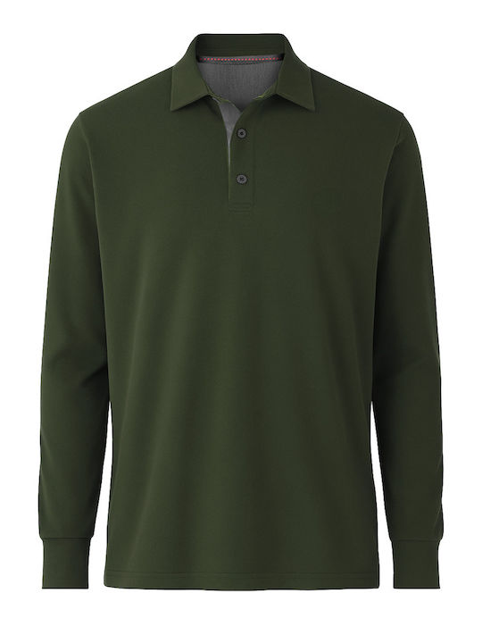 Herrenblusen Langarm Khaki Polo