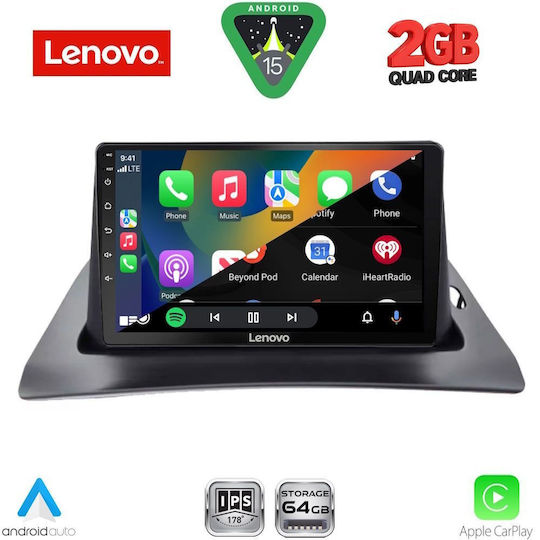 Lenovo Автомобилна Аудио Система за Renault Kangoo 2010-2021 (Bluetooth/USB/Вграден Wi-Fi/GPS/Apple CarPlay/Android Auto) с Touch Screen 9"