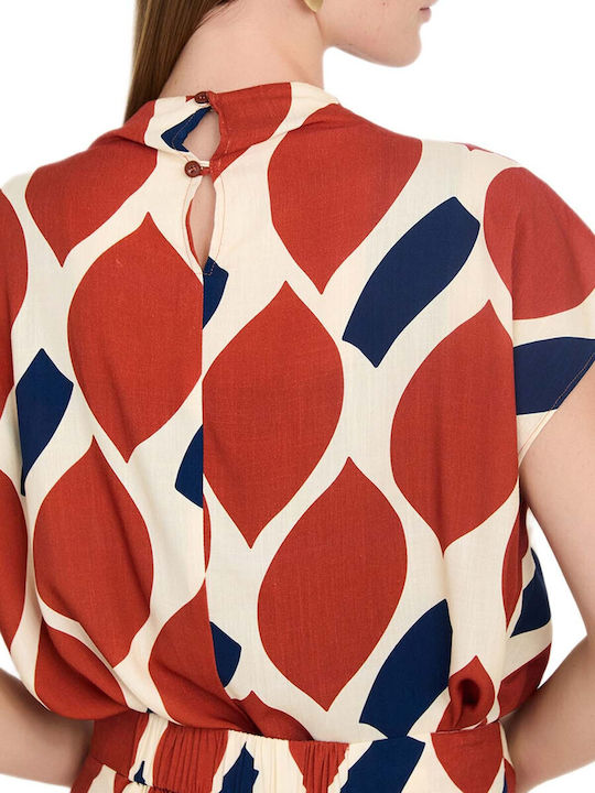 Skatie Bluza Damă Cu Un Umăr Cărămiziu