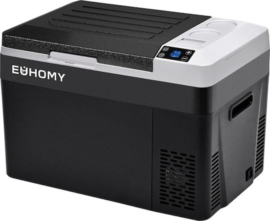 Euhomy Φορητό Ψυγείο 30lt Ηλιακό Μαύρο