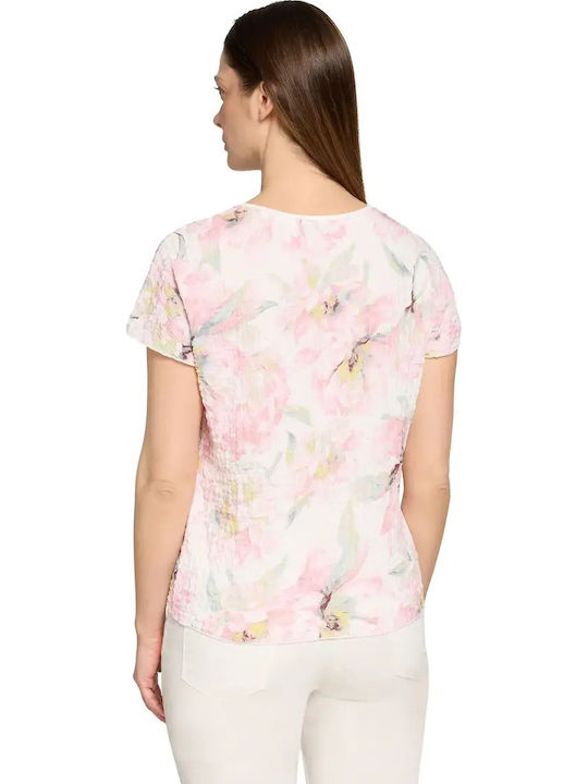 Betty Barclay Women's Blouse Short Sleeve Floral Pink