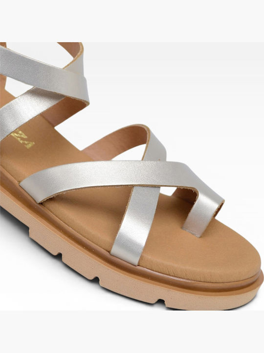 Sandale Casual Damă Gladiator Bej Din Piele
