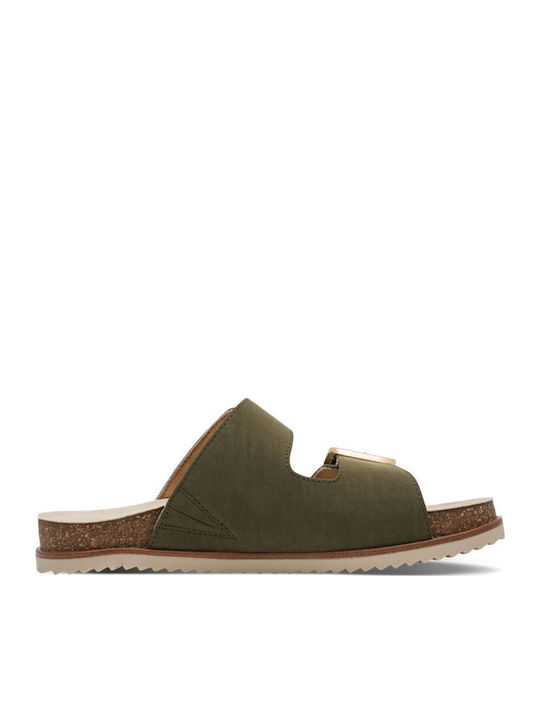Damen Anatomisch Flache Sandalen Grün