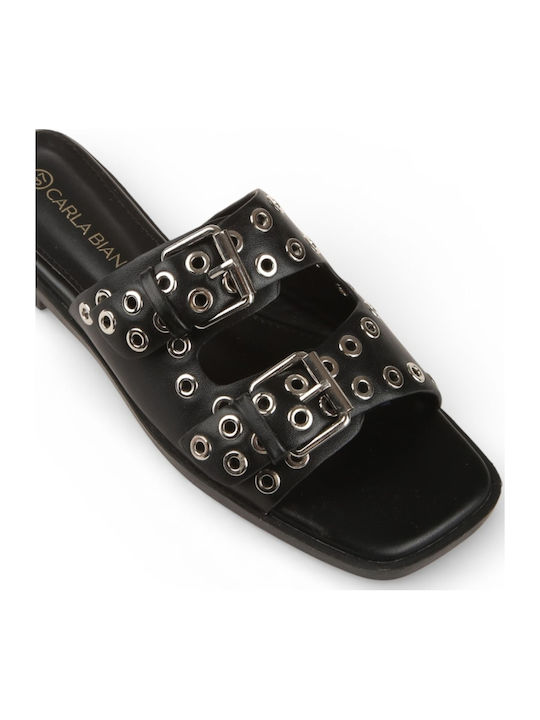 Damen Flache Sandalen Schwarz