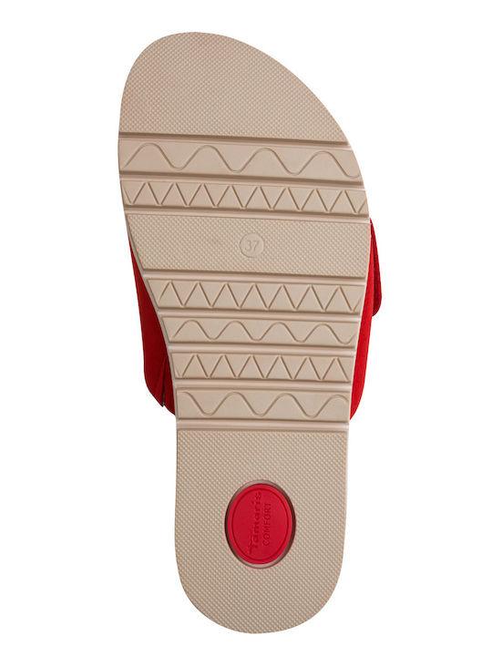 Leather Women's Sandals Flatforms Red