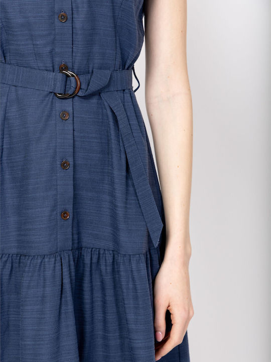 Rochii De Vară Pentru Femei Midi Rochie-Cămașă Denim Moonlight