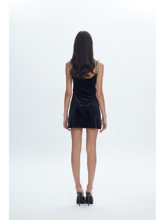 Mini Abendkleid Samt Schwarz