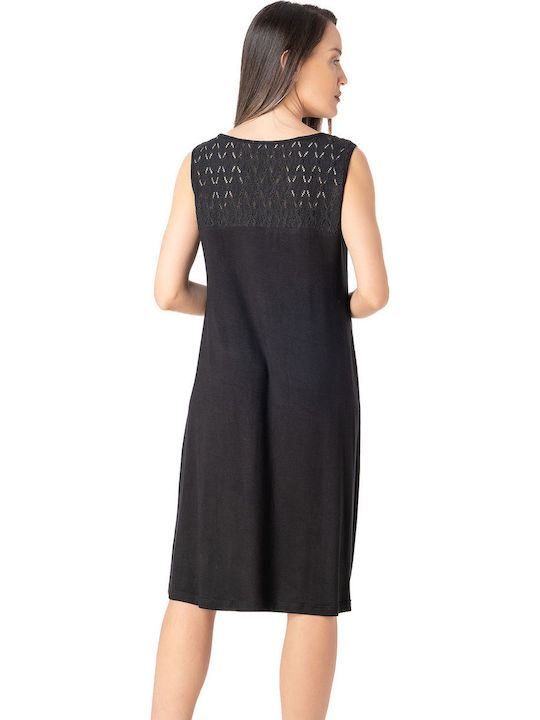 Summer Midi Evening Dress Black