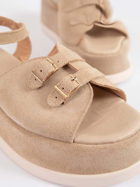 Women's Beige Summer Platforms