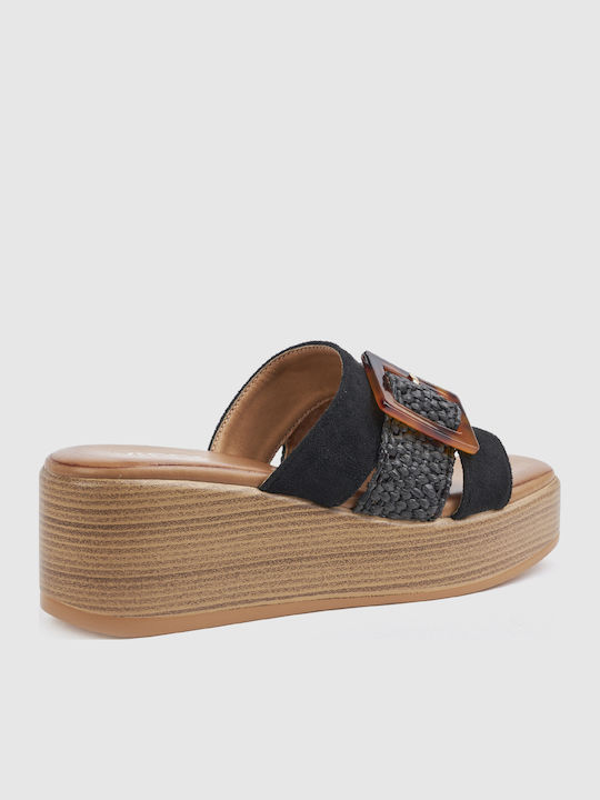 Summer Women's Platform Slippers Style Black