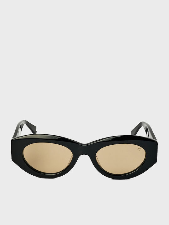 AV Sunglasses Γυαλιά Ηλίου Μαύρα με Κοκκάλινο Σκελετό