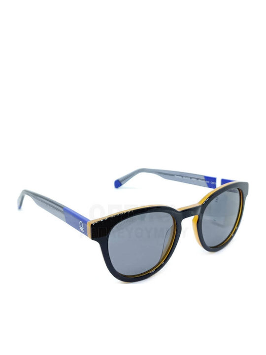 Benetton Unisex Γυαλιά Ηλίου με Μαύρο Σκελετό και Γκρι Polarized Φακό