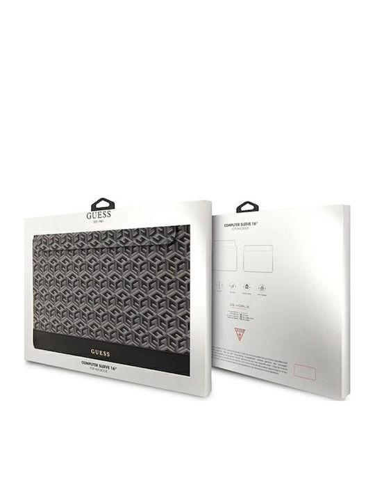 Guess Gcube Stripes Case for Laptop 16" in Black Colour