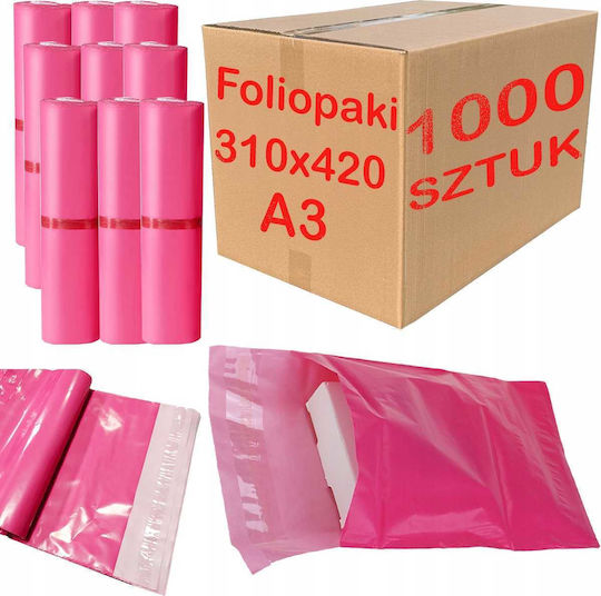 Pink Courier Bags A3 310x420mm 1000 Pcs