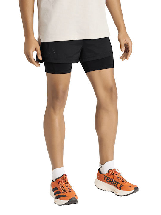 Adidas 2 в 1 Спортна Мъжка Бермуда Черен