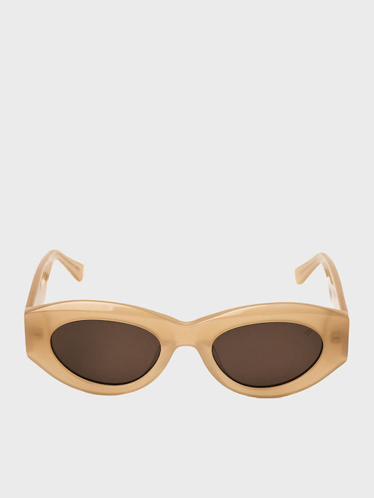 AV Sunglasses Γυαλιά Ηλίου Μπεζ με Κοκκάλινο Σκελετό AV Sunglasses Γυαλιά Ηλίου Μπεζ με Κοκκάλινο Σκελετό