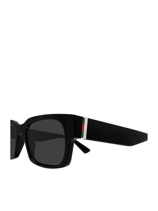 Gucci Men's Sunglasses with Black Horn-Rimmed Frame and Grey Lens gg2084s 001