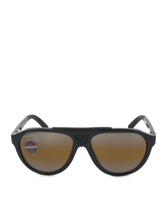 Unisex Sunglasses with Gray Horn-Rimmed Frame and Gray Lens