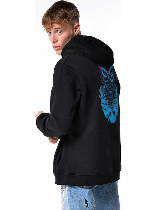 Sweatshirt with Hood Black H0214M