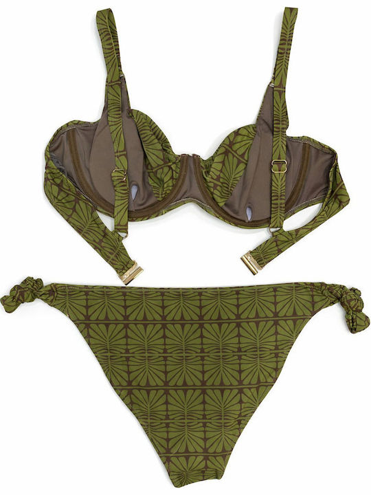 Set Bikini με Αφαιρούμενη Ενίσχυση Πράσινο