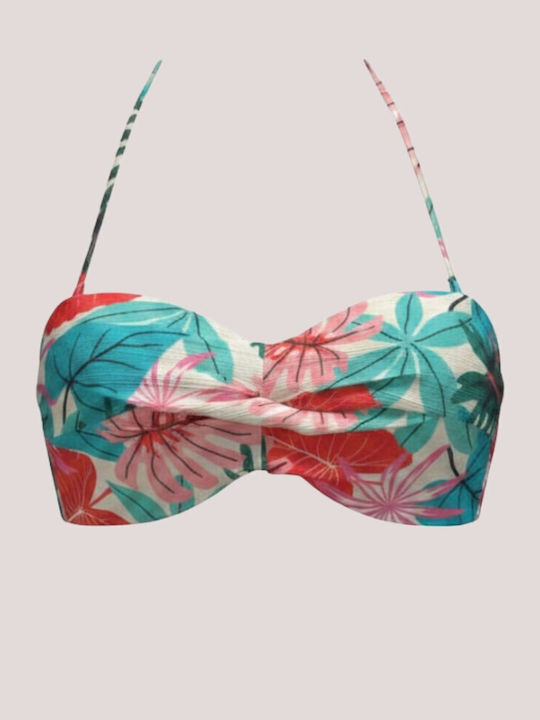 Bikini Set Push Up Floral Green Glitter