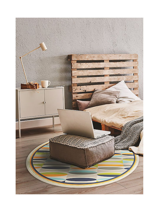 Tulup Χαλί Στρογγυλό Πράσινο Φ120cm