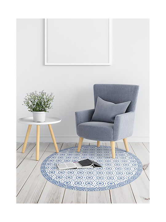 Tulup Covor Rotund Albastru Φ120cm