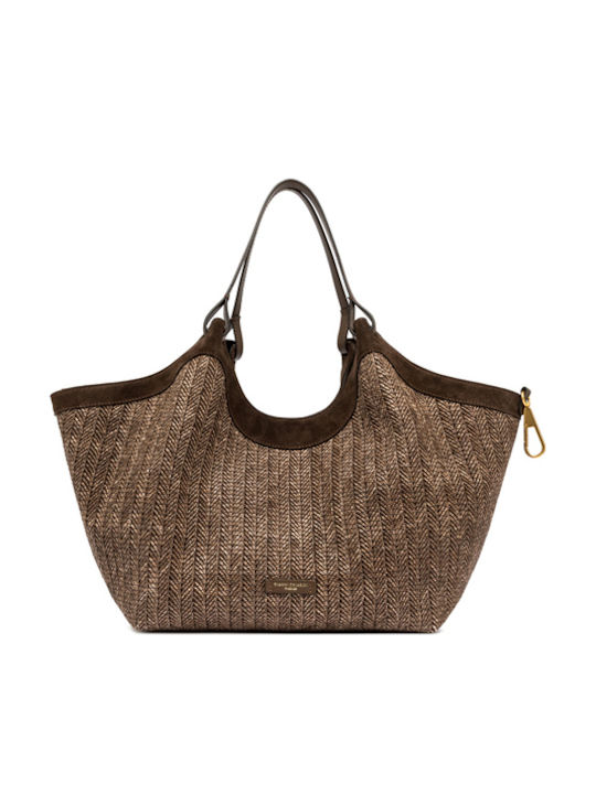 Rattankleine Damen Handtasche Braun