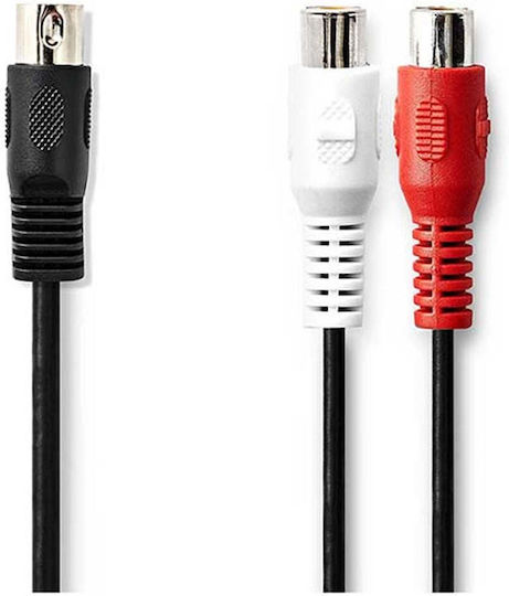 Nedis Cable 2x RCA female - 2x RCA female 0.2m CAGL20250BK02