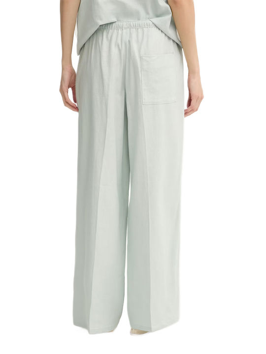 Calvin Klein Damen Leinenhose Gerade Grüne