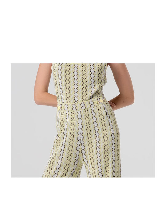 Women's High Waist Pantaloons with Rubber Band in Palazzo Fit Beige